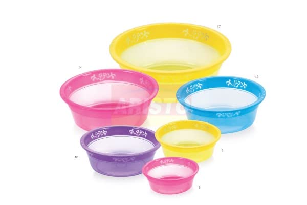 Aristo All Purpose Tub Ghamela/Unbreakable Multipurpose Bath Tub/Washing Tub Durable Plastic 0.6 Litre Capacity - Color May Vary, (15.5(D) x5.5 cm)