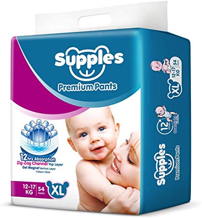 Supples Baby Pants Diapers, X-Large, 54 Count