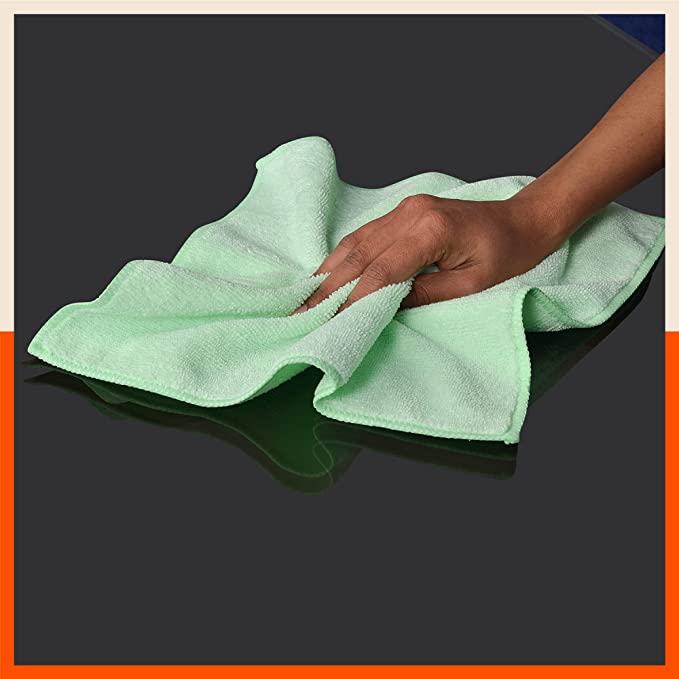 Bathla Spic & Span Multi Purpose Micro Fiber Cleaning Cloth - 300 GSM: 30cmx30cm (Pack of 2, Light Green)