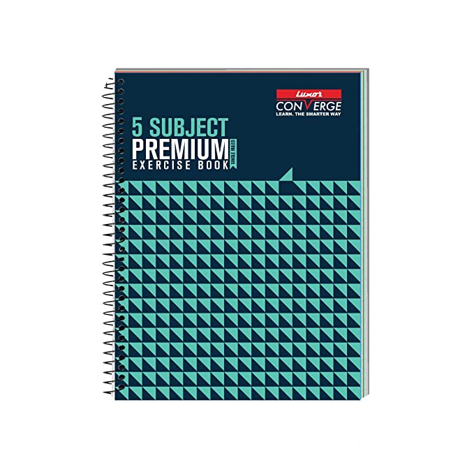 [Apply Coupon] - Luxor 5 Subject Spiral Premium Exercise Notebook, Single Ruled - (18cm x 24cm), 250 Pages