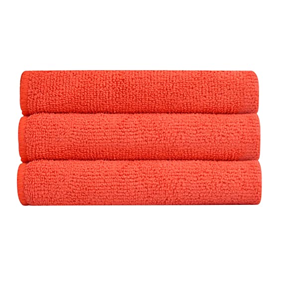 Bathla Spic & Span Multi Purpose Micro Fiber Cleaning Cloth - 340 GSM: 30cmx30cm (Pack of 3 - Red)