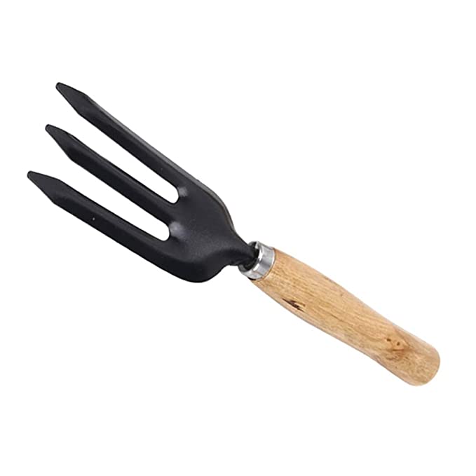 DeoDap Hand Weeding Fork (Steel, Black)