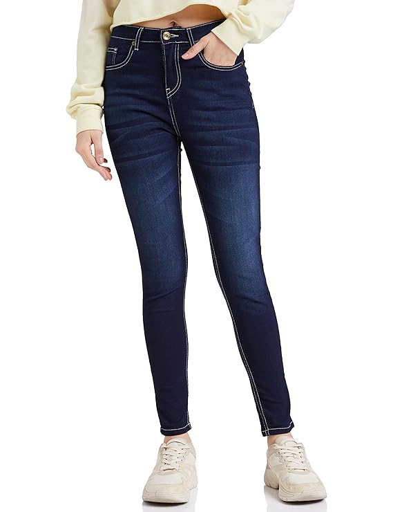 Amazon Brand - Symbol Women's High Rise Ankle Length Stretchable Skinny Fit Jeans