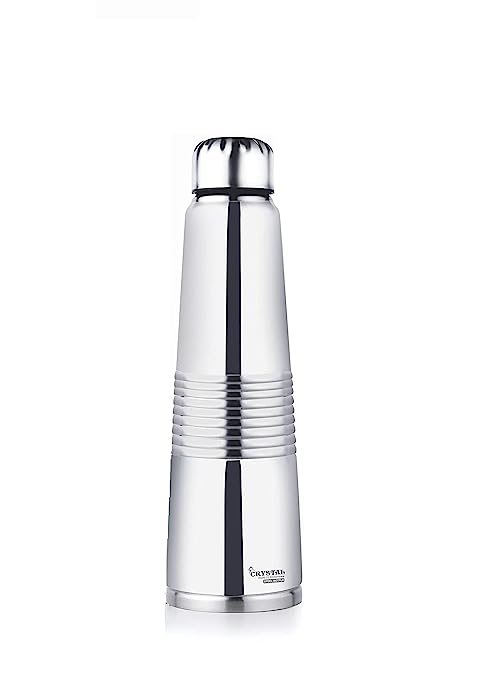 Crystal Pyramid Stainless Steel Water Bottle/Fridge Bottle, 1000 ml, Set of 2