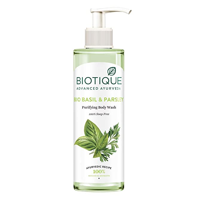 Biotique Basil & Parsley Revitalizing Body Wash | Soften Skin | Provides Natural Brightness | Deeply Cleanses | 100% Botanical Extracts | Suitable for All Skin Types | 200ml
