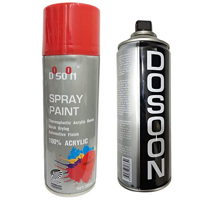 Oshotto Multipurpose 100% Acrylic Colour Spray Paint Can for Cars and Bikes (Orange Red,400ml)