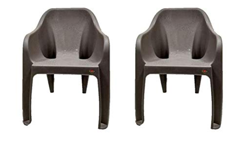 Cello Dynamo Without Cushion Chair (Plastic,Brown,2 Pieces)