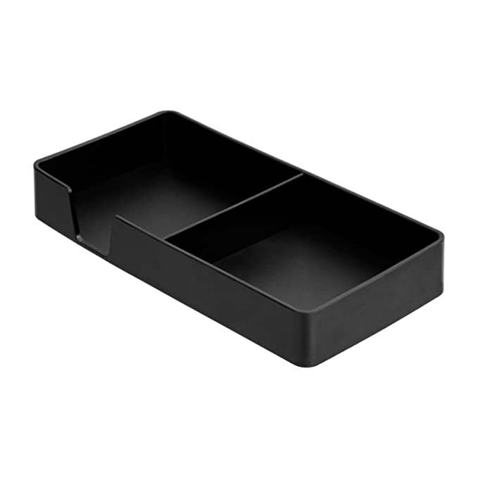 AmazonBasics Plastic Desk Organizer - Small Tray, Black