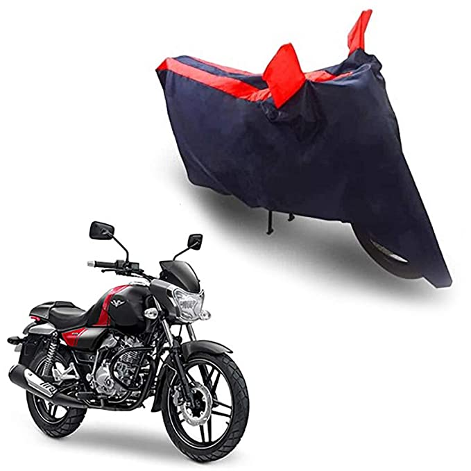 Oshotto Dust Proof Double Mirror Pocket Taffeta Bike Body Cover Compatible with Bajaj V (Red, Blue)