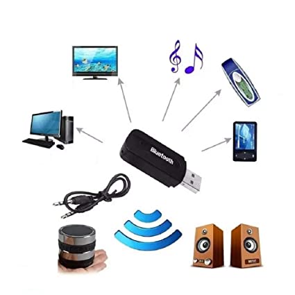 Techgadget Wireless USB Bluetooth Receiver Adapter Dongle for Home Theatre Car Speakers MP3 (N-1215)