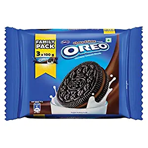 Cadbury Oreo Chocolate flavour Cookie Sandwich Cream Biscuit Family pack (288.75g, Pack of 3 x 96.25g / 300g , Pack of 3 x 100g grammage may vary)