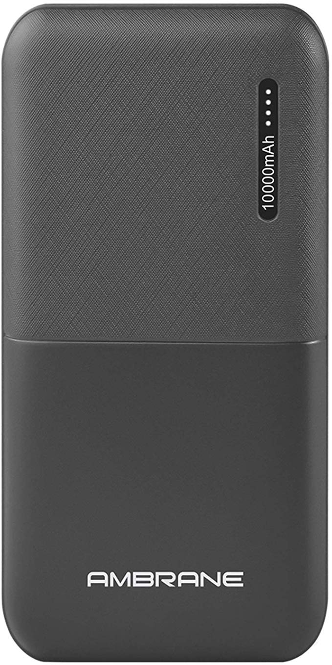 Ambrane 10000mAh Lithium Polymer Power Bank (Capsule-10K, Black)