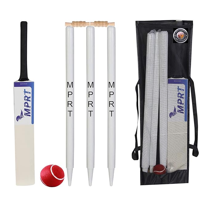 MPRT Wooden Cricket Kit for Tennis Ball Size 7 Combo for Age Group 15+ Years, Wood