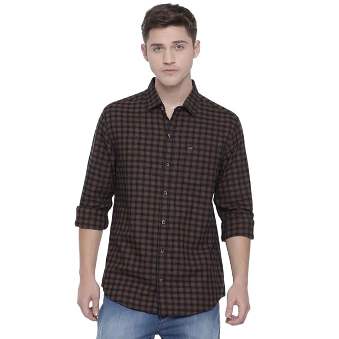 The Indian Garage Co Men's Checkered Slim Fit Casual Shirt