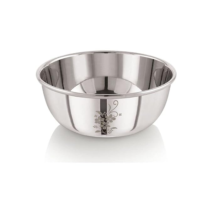 Neelam Stainless Steel 5, 22 Gauge Lazer Etching 150 ml Vati, Dinner Bowl Katori Serving Vati, Durable Quality, Elegant, Perfect for Serving Snacks, Desserts, and Condiments,Sliver