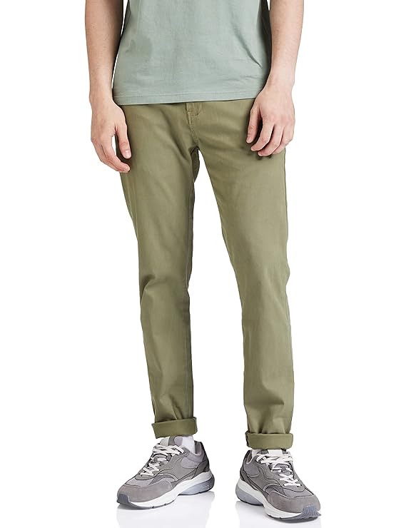 Amazon Brand - Symbol Men's Slim Fit Cotton Stretch Mid Rise Casual Pants | Trouser | Chinos