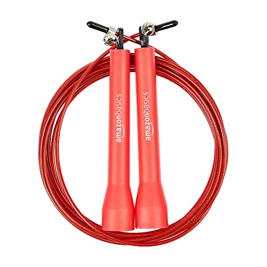 AmazonBasics Plastic Speed Jump Rope, Red