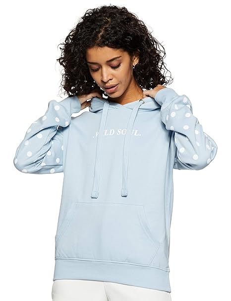 Amazon Brand - Symbol Women Cotton Blend Regular Fit Hooded Sweatshirt