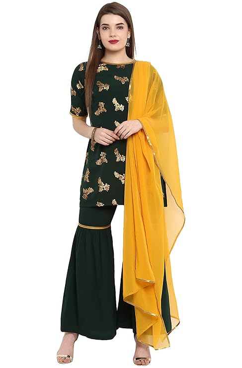 [Size: S] - Janasya Women's Crepe Salwar Suit