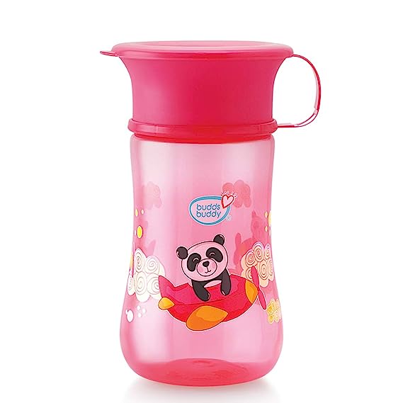 Buddsbuddy Premium All Round Cup 1Pc,300ml, BB7115, (Pink, Polypropylene (PP), Silicone)