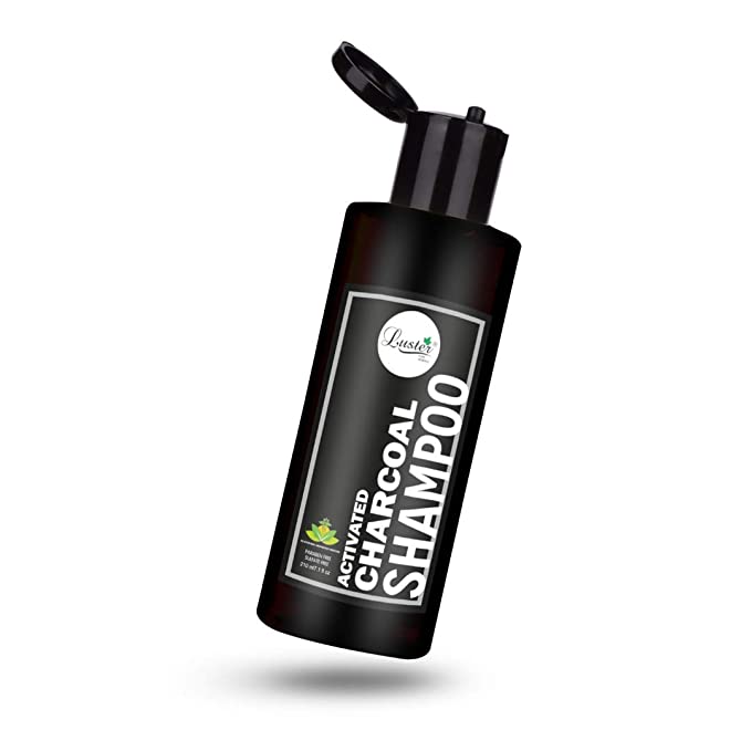 Luster Activated Charcoal Shampoo | Shampoo For Dry and Frizzy Hair | Shampoo For Hair Growth | Charcoal Shampoo For Women (Sulphate & Paraben Free) - 210 ml