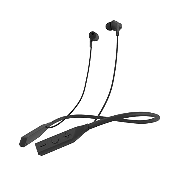 Wings Glide Neckband Latest Bluetooth 5.0 Wireless Earphones Headphones Earbuds 10 Hours Playtime Built-in Woofers for Extra Bass and Siri Google Assistant Control (Black)