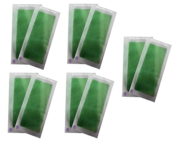 Ear Lobe & Accessories Full Body Wax Strips (12 2 Sided Stripes) Aloe Vera, Multicolor, 50 g
