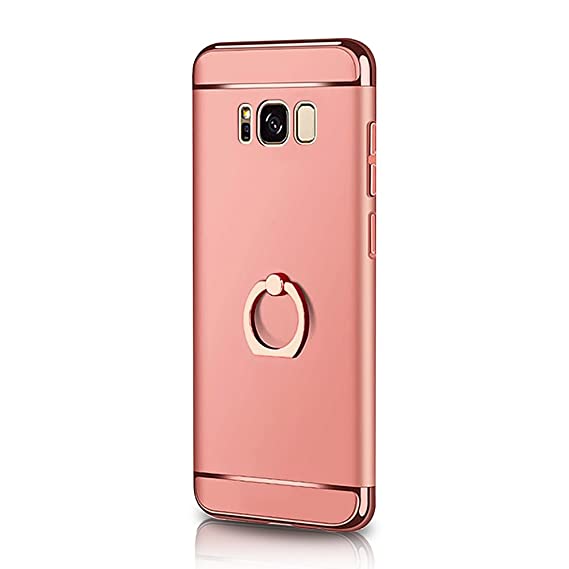 Samsung Galaxy S8 Plus Three-Part Bracket Feature Case, Ultra-Light Shockproof Portable Phone Cover Joyhouse (Rose Gold)