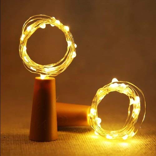 Himack® 20 LED Wine Bottle Cork Copper Wire String Lights, 2M/7.2FT Battery Operated (Warm White)