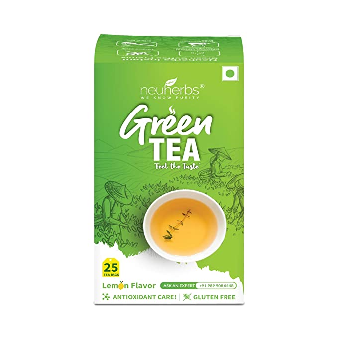Neuherbs Green Tea Bags for Weight Loss & Immunity - 25 pcs (Lemon)