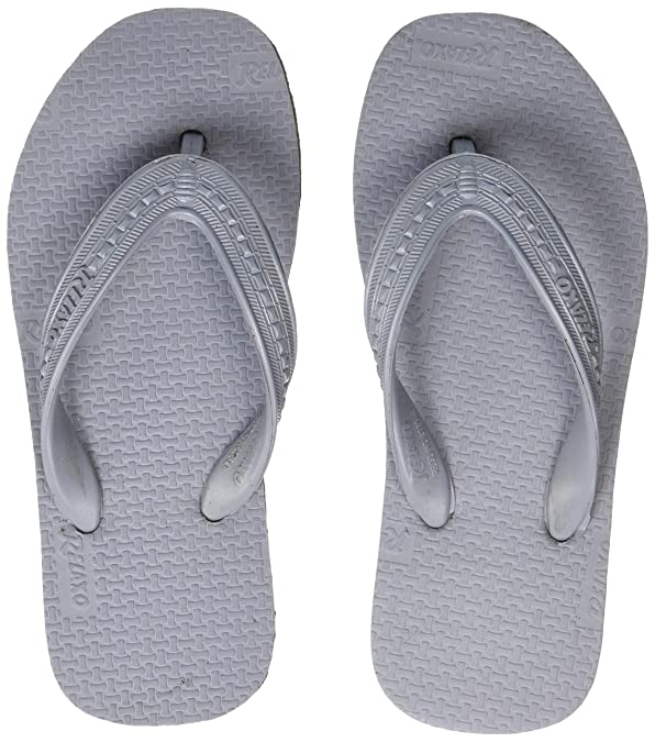 Relaxo Plus Unisex Kid's Grey Black Slippers - 11 UK/29 EU