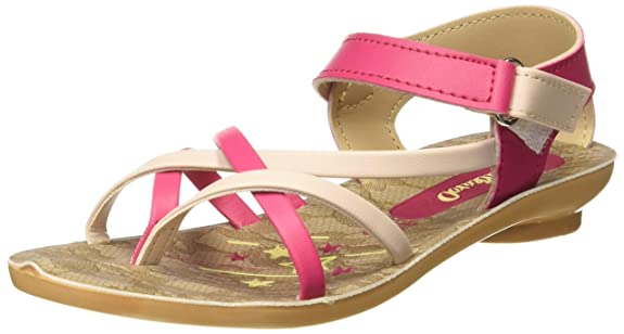 Walkaroo Girl's Faux Leather Pink Fashion Sandals (W0675)