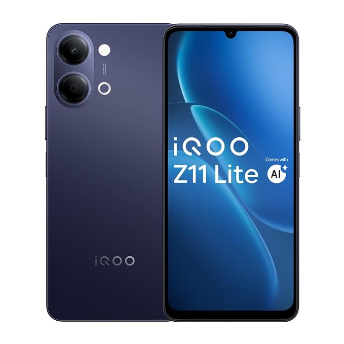 iQOO Z11 Lite 44W 5G (Midnight Blue, 4GB RAM, 64GB Storage)
