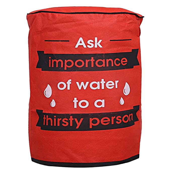 Kuber Industries Rexine Water Dispenser Bottle Cover with Rexine Water Level Indication 20 Ltr (Red)-CTLTC15143