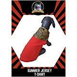 Kitty & The Woof Gang Red Stretchable and Soft Material with Gold top and a Patch T-Shirt - Jersey for Dog, Cat and Puppies | Please Check The Size Chart Before Ordering | Size XXS