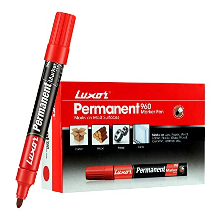 Luxor 960 Permanent Marker - Red - Box of 10
