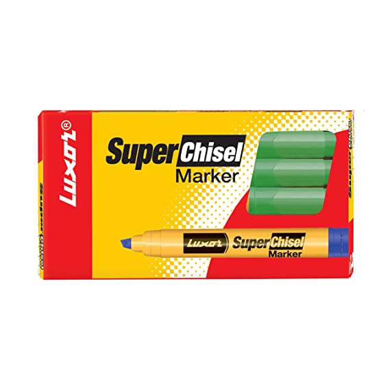 Luxor 997 Super Chisel Marker - Apple Green - Box of 10