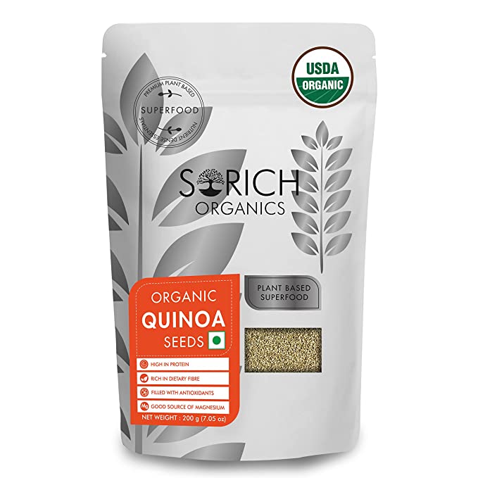 Sorich Organics Healthy USDA Organic Quinoa Seeds - 200 Gm - Rich in Protein | Healthy Breakfast | Gluten Free | Vegan&