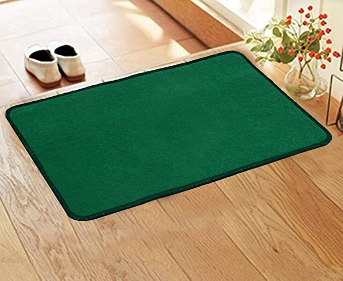 Kuber Industries Microfiber Anti Slip Door Mat 22"x14", Green - CTKTC21894