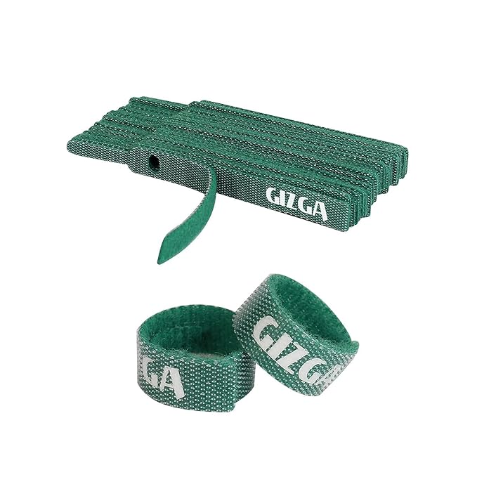 GIZGA essentials Reusable Cable Organizer Ties Strap (Pre-Cut 10cm x 30pcs Set) Double-Sided Hook & Loop Tape| Wire/Cord Management System for Desk, PC, TV, Theater, Speaker, Home & Office (Black)