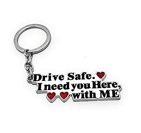 Kaynat Drive Safe Metal Keychain (Silver/Black)