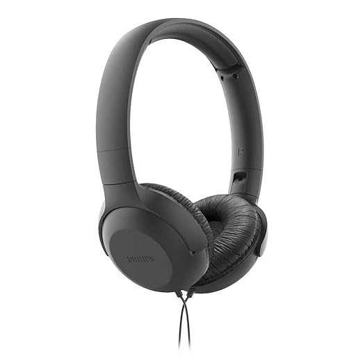 PHILIPS Audio Upbeat Tauh201 Wired On Ear Headphones with Mic (Black)