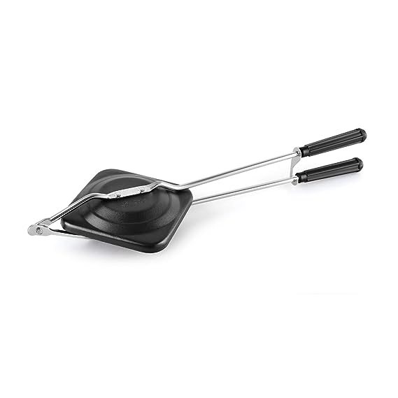 [Apply Coupon] - Cello Non-Stick Aluminium Sandwich Gas Toaster | Compatibility with Gas Stoves | Flame-Proof Design | Heat-Resistant Handle | Sandwich Maker | Sandwich Toaster | Black