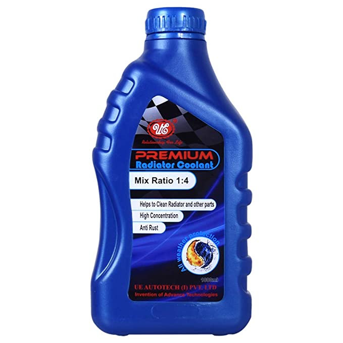 UE Premium Car Care Radiator Coolant Concentrate 1 L (Red) | Mix Ratio 1:4 | Coolant for Petrol, Diesel and CNG Vehicles | Generator & Heavy Duty Vehicles