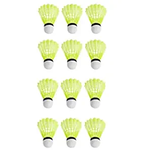 Spanco Badminton Shuttlecocks, Badminton Shuttlecock Pack of 12, Stable and Sturdy High Speed Badminton Shuttles, Training Shuttlecock for Indoor and Outdoor Sports
