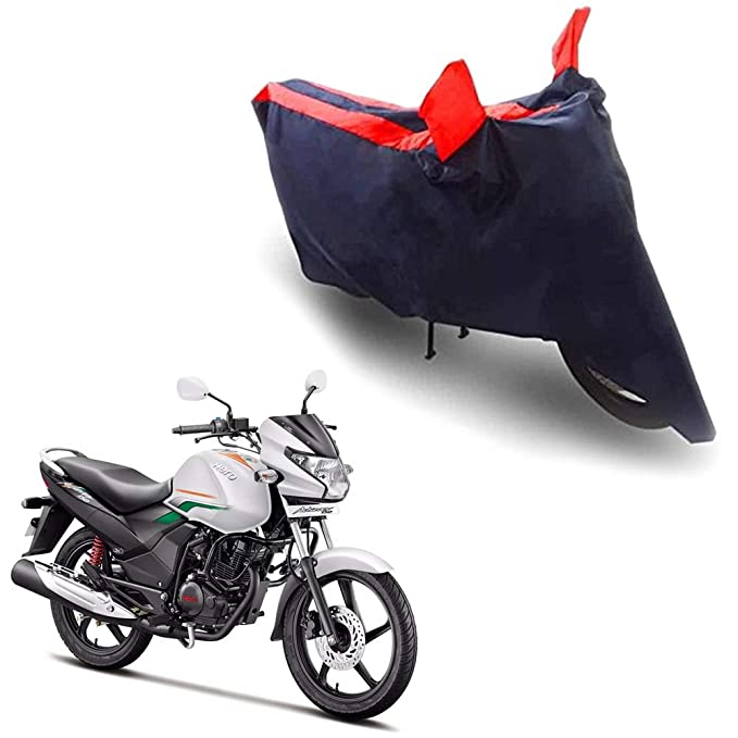 Oshotto Dust Proof Double Mirror Pocket Taffeta Bike Body Cover Compatible with Hero Achiever (Red, Blue)