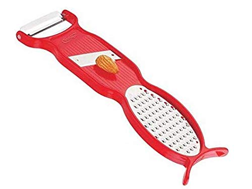 Black liger Multipurposes 2-in-1 Stainless Steel Vegetables and Fruit Peelers, Salad Slicer with Cheese, Garlic and Ginger Grater for Kitchen