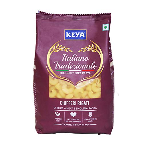 Keya 100% Durum Wheat Chifferi Rigati Pasta, 500gm | Elbow Pasta | Master of Seasonings