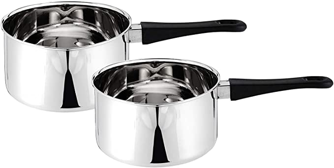 KAISERHOFF KHIN1010 Stainless Steel Saucepan Set, 1.2L + 1.2L, 2 Piece (Silver)