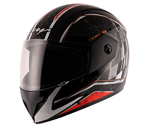 Vega Cliff Aviator Black Orange Helmet-L